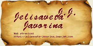 Jelisaveta Javorina vizit kartica